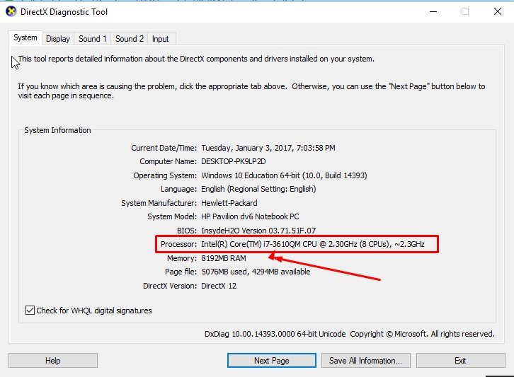 How to check the generation of the processor of the computer system on windows